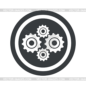 Round black cogs sign - vector clip art