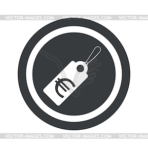 Round black euro price sign - vector EPS clipart