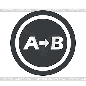 Round black B sign - vector clip art
