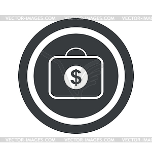 Round black dollar bag sign - vector clipart