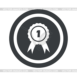 Round black first place sign - vector EPS clipart