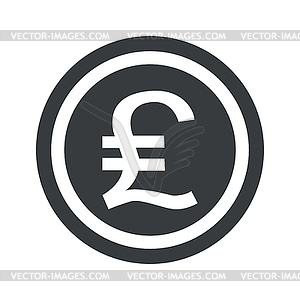 Round black pound sterling sign - vector clipart