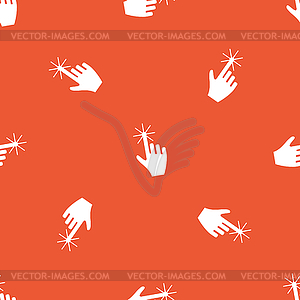 Orange hand cursor pattern - vector clip art