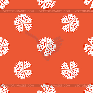 Orange pizza pattern - vector clipart