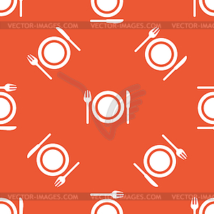 Orange dishware pattern - vector image