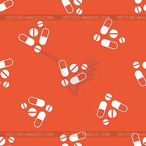 Orange medicine pattern - vector image