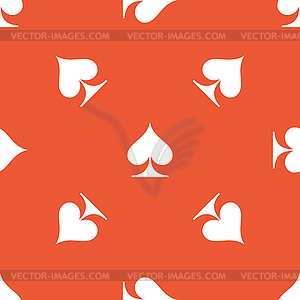 Orange spades pattern - vector image