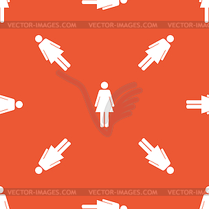 Orange woman pattern - vector image