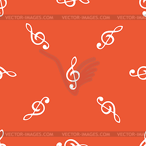 Orange treble clef pattern - royalty-free vector image