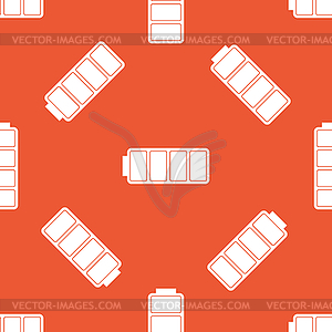 Orange full battery pattern - vector image