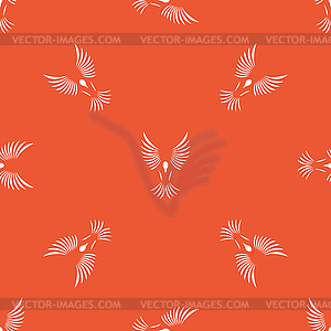 Orange flying bird pattern - vector image