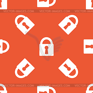 Orange closed padlock pattern - stock vector clipart