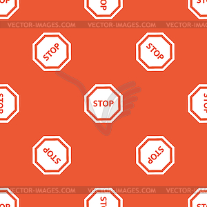 Orange STOP sign pattern - vector image