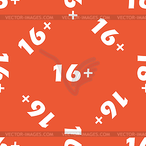 Orange 16 plus pattern - vector clipart
