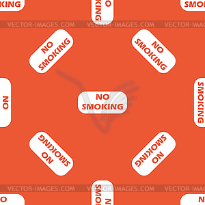 Orange NO SMOKING pattern - vector image