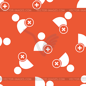 Orange add user pattern - vector clipart