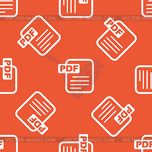 Orange PDF file pattern - vector image