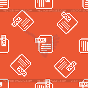 Orange DOC file pattern - vector clip art