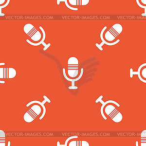 Orange microphone pattern - vector clipart