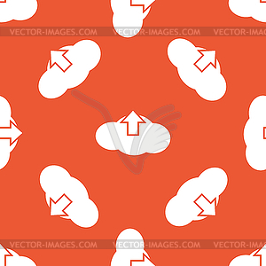 Orange cloud upload pattern - vector image