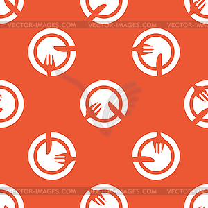Orange tableware pattern - vector clipart