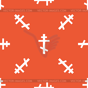 Orange orthodox cross pattern - vector image