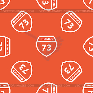 Orange Interstate 73 pattern - vector clipart