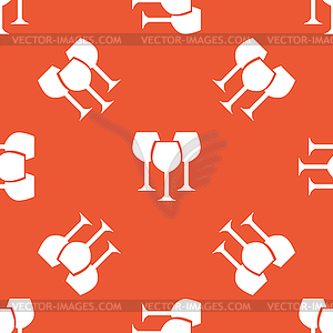 Orange wine glass pattern - vector image