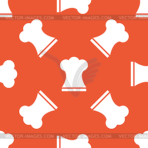 Orange chef hat pattern - vector image