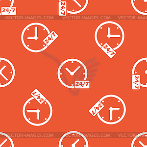 Orange overnight daily workhours pattern - vector clipart
