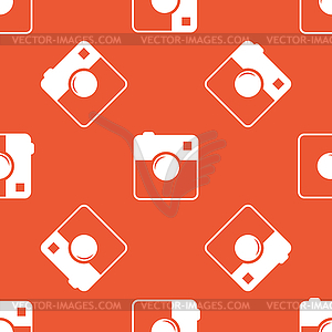 Orange square camera pattern - vector clipart
