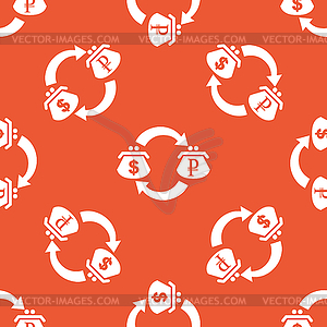 Orange dollar ruble exchange pattern - vector clip art