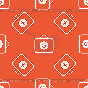 Orange dollar bag pattern - vector clipart