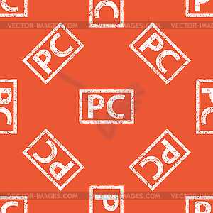 Orange PC stamp pattern - vector clipart