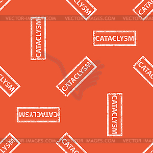 Orange CATACLYSM stamp pattern - vector clip art
