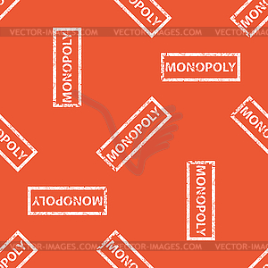 Orange MONOPOLY stamp pattern - vector clip art