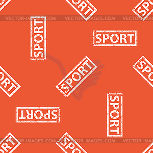 Orange SPORT stamp pattern - vector clipart