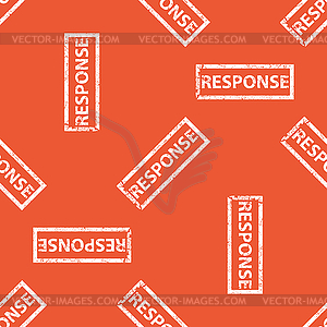 Orange RESPONSE stamp pattern - vector clip art