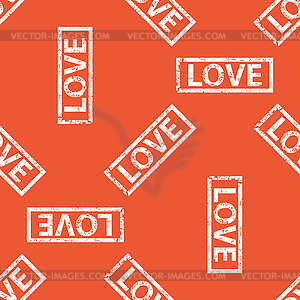 Orange LOVE stamp pattern - vector clipart