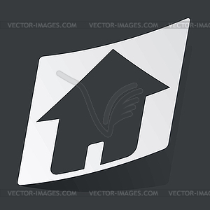 Monochrome home sticker - vector clip art