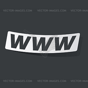 Monochrome WWW sticker - vector clip art