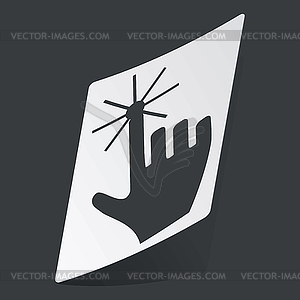 Monochrome hand cursor sticker - vector image