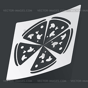 Monochrome pizza sticker - vector clipart