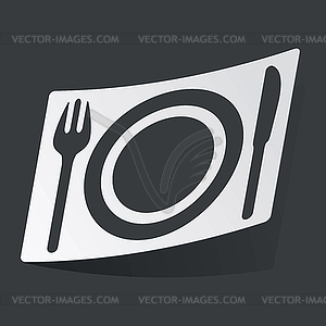 Monochrome dinner sticker - vector clip art