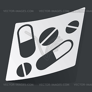 Monochrome medicine sticker - vector clipart