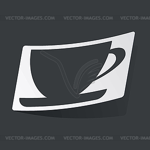 Monochrome cup sticker - vector clipart