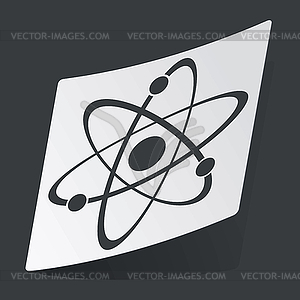 Monochrome atom sticker - vector clip art