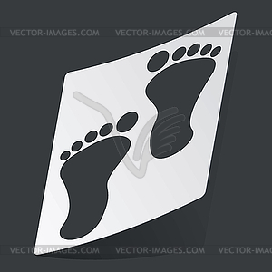 Monochrome footprint sticker - vector clip art