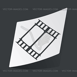 Monochrome movie sticker - vector clip art