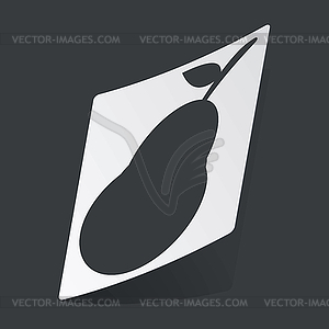 Monochrome pear sticker - vector image